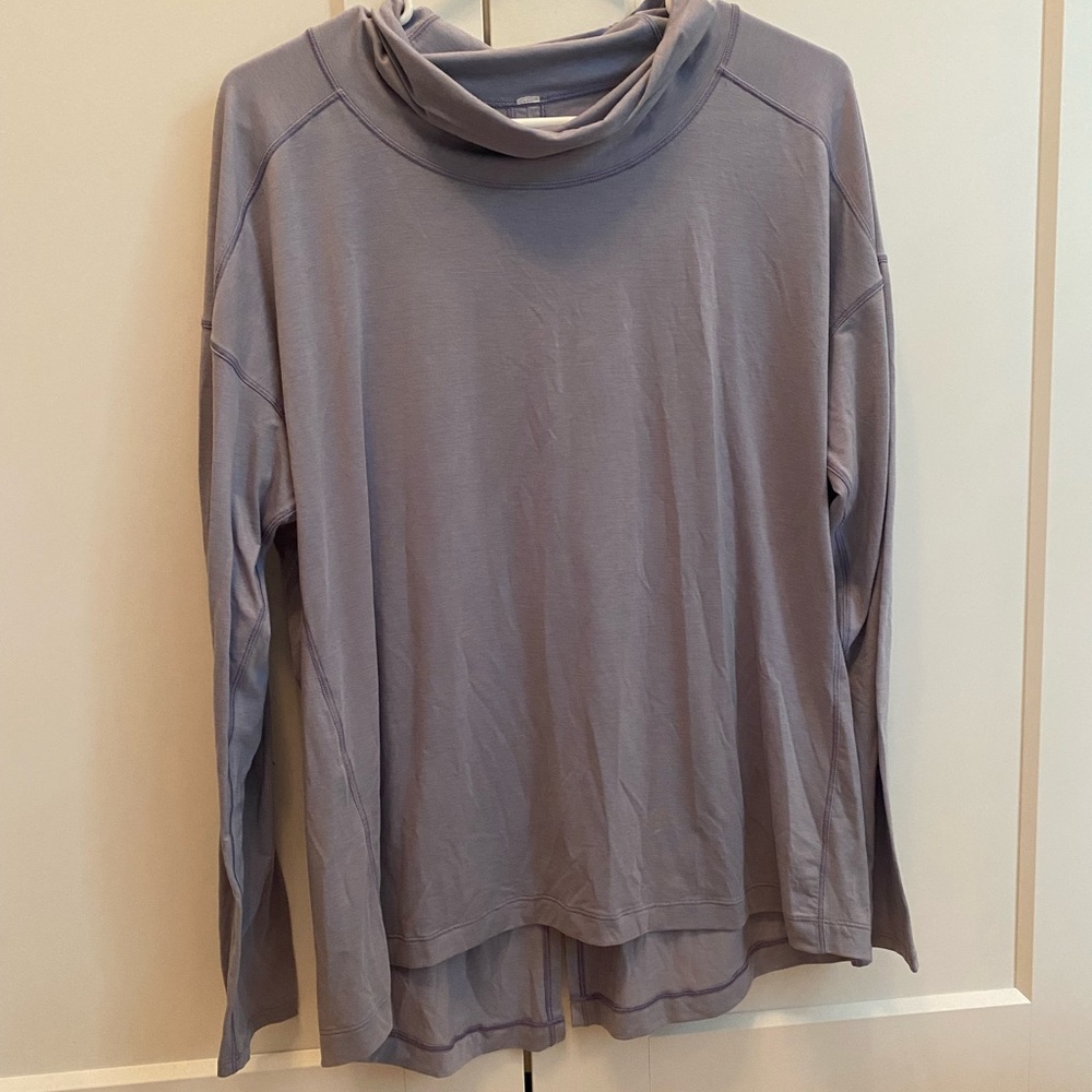 purple lululemon cowl neck long sleeve